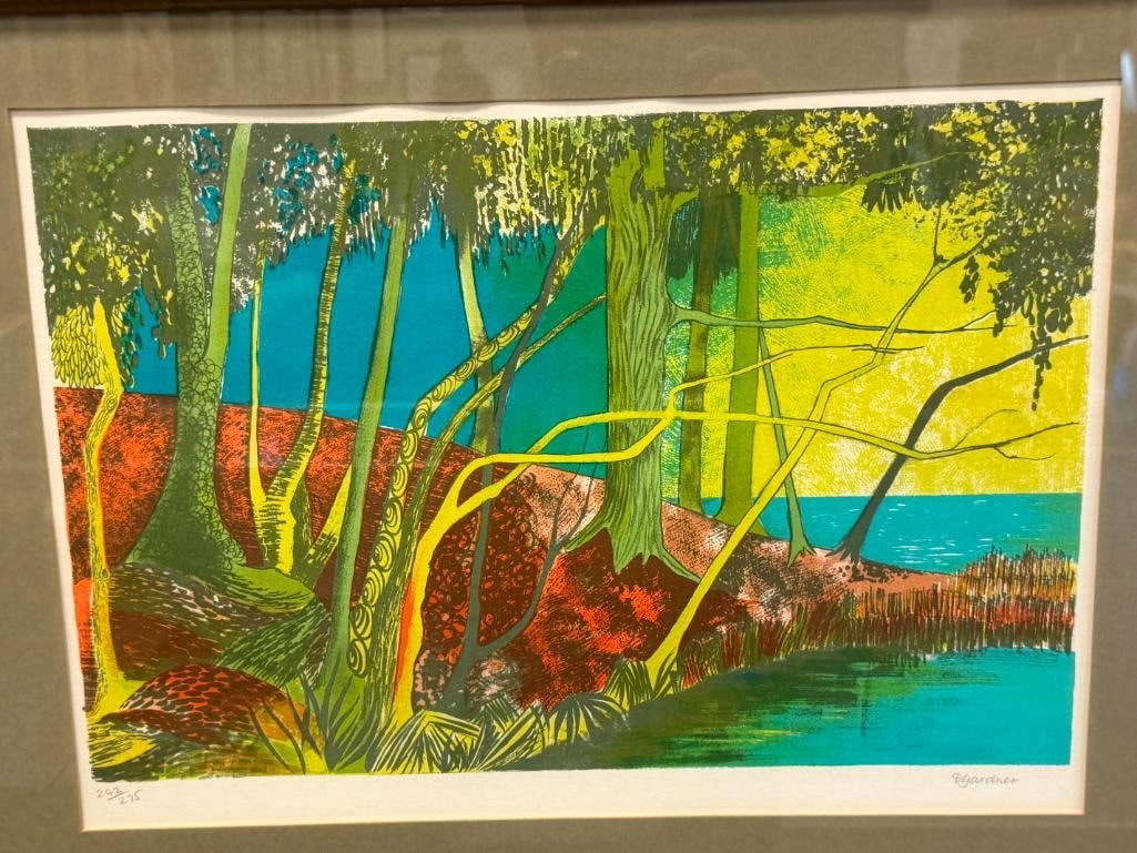 DOREEN GARDNER ENGLISH BORN ARTIST LIMITED EDITION LITHOGRAPH MOODY MYTHICAL LANDSCAPE 242/275 - 2