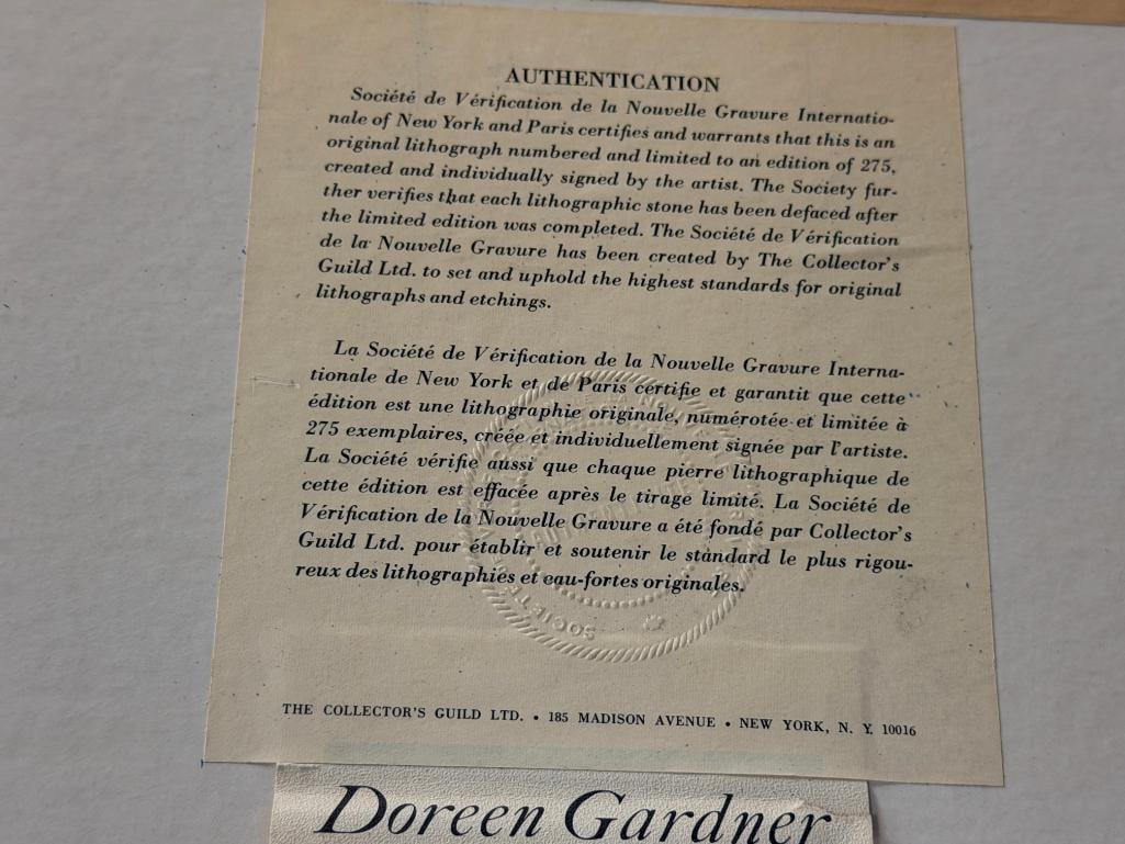 DOREEN GARDNER ENGLISH BORN ARTIST LIMITED EDITION LITHOGRAPH MOODY MYTHICAL LANDSCAPE 242/275 - 7