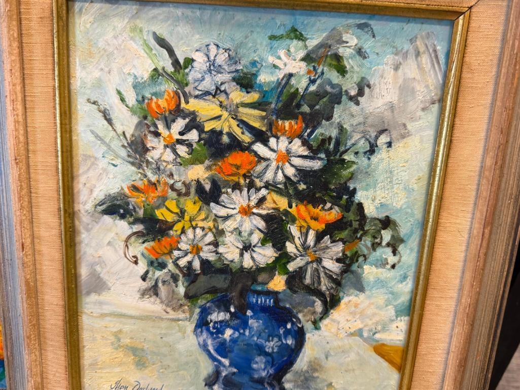THOMAS DORLAND ORIGINAL ACRYLIC ON BOARD FLORAL STILL-LIFE, SIGNED LOWER LEFT - 2