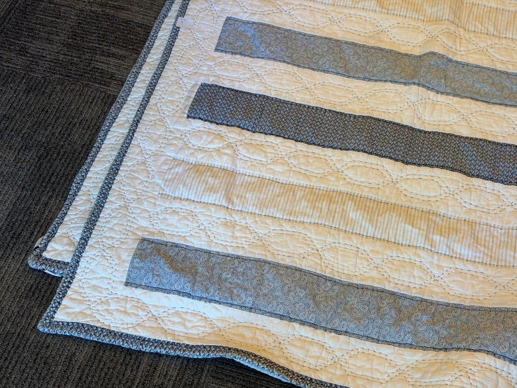 WEDGEWOOD QUILTED BED SPREAD STRIPE DESIGN - 2