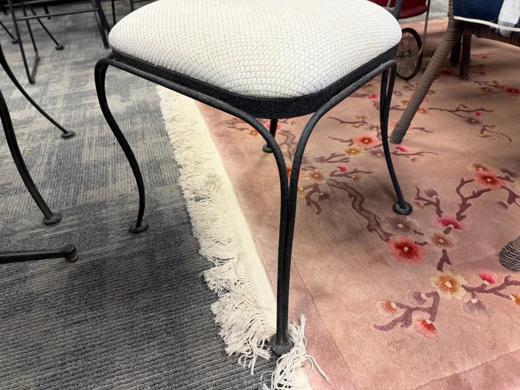 CHROMCRAFT CORP. VINTAGE METAL SIDE CHAIRS BLACK WRINKLE FINISH PLUS LAMINATE TABLE WITH METAL BASE - 15