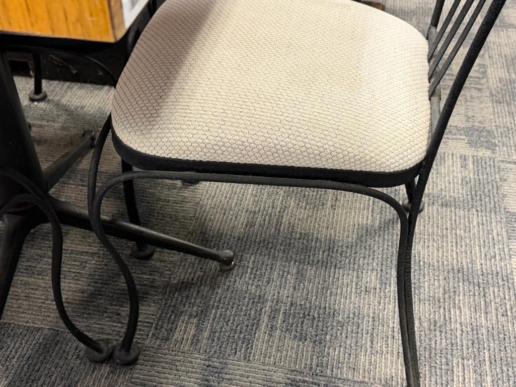 CHROMCRAFT CORP. VINTAGE METAL SIDE CHAIRS BLACK WRINKLE FINISH PLUS LAMINATE TABLE WITH METAL BASE - 5