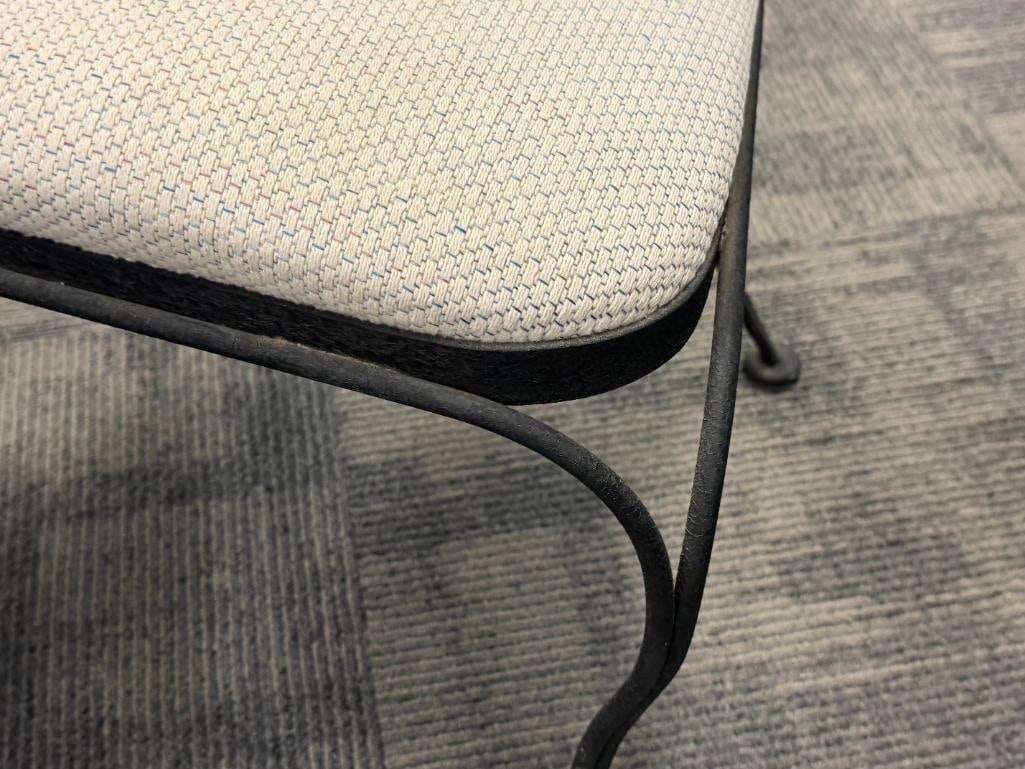 CHROMCRAFT CORP. VINTAGE METAL SIDE CHAIRS BLACK WRINKLE FINISH PLUS LAMINATE TABLE WITH METAL BASE - 7