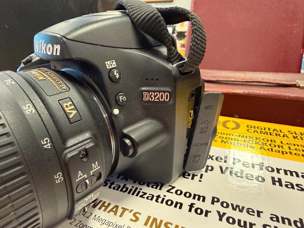 NIKON D3200 DIGITAL SLR CAMERA KIT INCLUDES CAMERA, 18-55MM DX LENS - 9