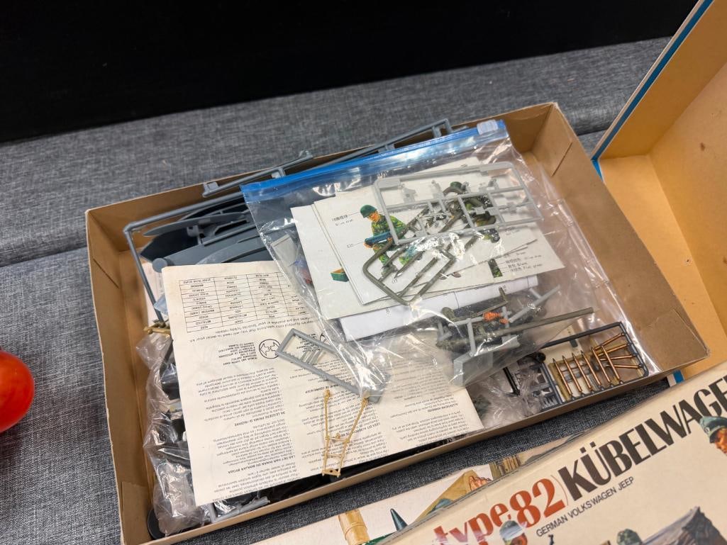 SEVEN TAMIYA, REVELL, DRAGON 1/35 PLASTIC KIT MODEL FIGURES, VEHICLE, AND ACCESSROIES - 18