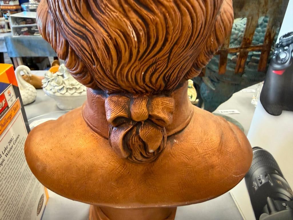 PLASTER MOZART CLASSICAL MUSICIAN COPPER FINISHED BUST - 10