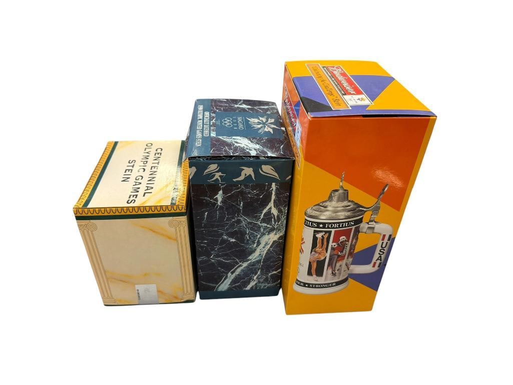 ANHEUSER-BUSCH OLYMPIC RELIEF CERAMIC BEER STEINS (1 of 7)