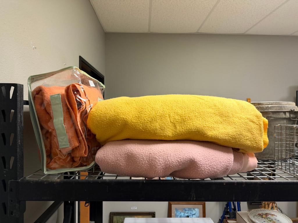 THREE VARIOUS COLORED WOOL BLANKETS - 2