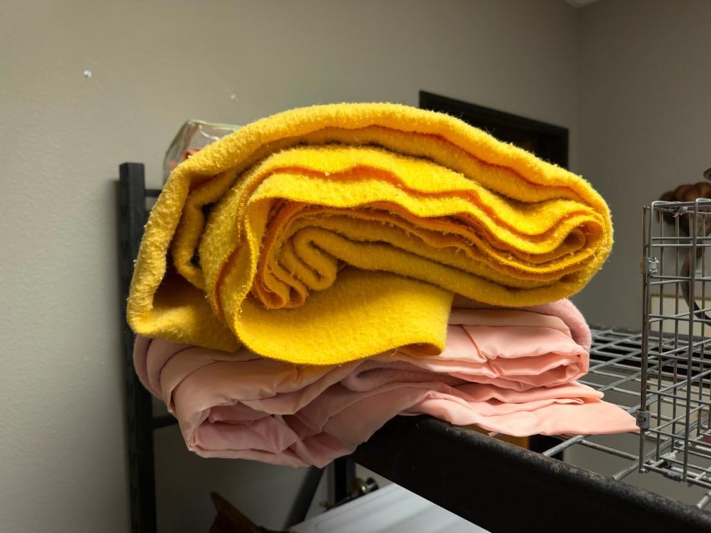 THREE VARIOUS COLORED WOOL BLANKETS - 3