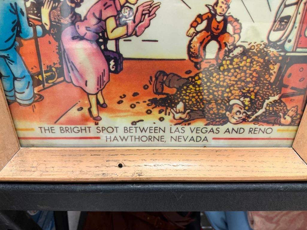 VINTAGE EL CAPITAN HAWTHORNE, NEVADA CARTOON ADVERTISEMENT SIGN "I HIT THE JACKPOT AT EL CAPITAN" - 4