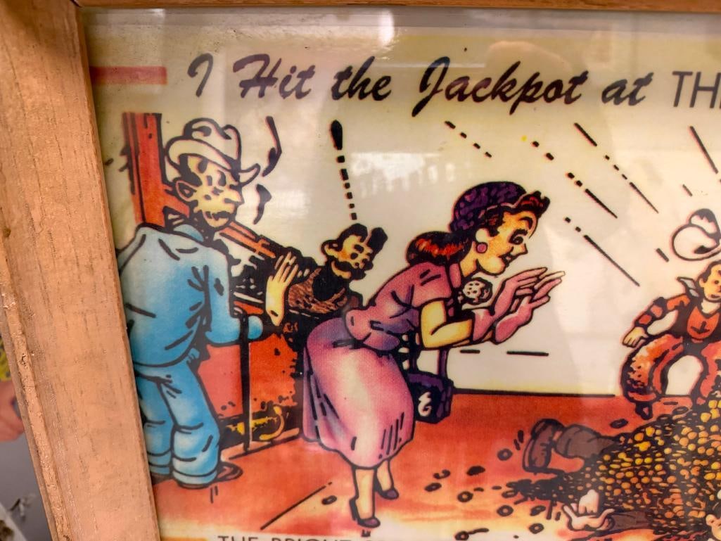 VINTAGE EL CAPITAN HAWTHORNE, NEVADA CARTOON ADVERTISEMENT SIGN "I HIT THE JACKPOT AT EL CAPITAN" - 6