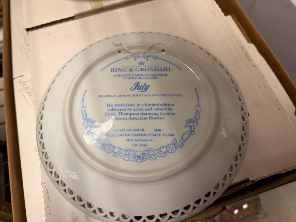 COMPLETE 12 PLATE SET OF BING AND GRONDAHL COUNTRY GARDEN CALENDAR PLATES - 6