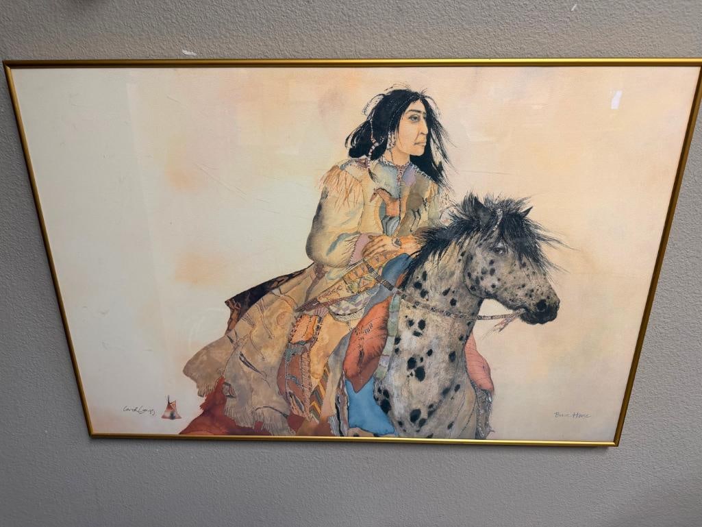" BRAVE HORSE " PRINT BY CAROL GRIGG DEPICTING NATIVE AMERICAN MAN ON HORSEBACK - 3