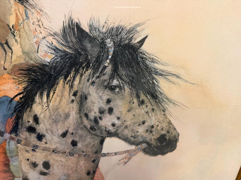 " BRAVE HORSE " PRINT BY CAROL GRIGG DEPICTING NATIVE AMERICAN MAN ON HORSEBACK - 7