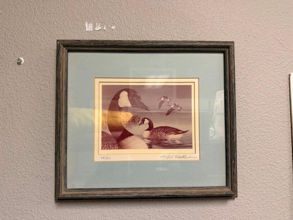 LIMITED EDITION SIGNED AND NUMBERED PRINT BY MEL MATHEWSON OF CANADA GEESE - 2