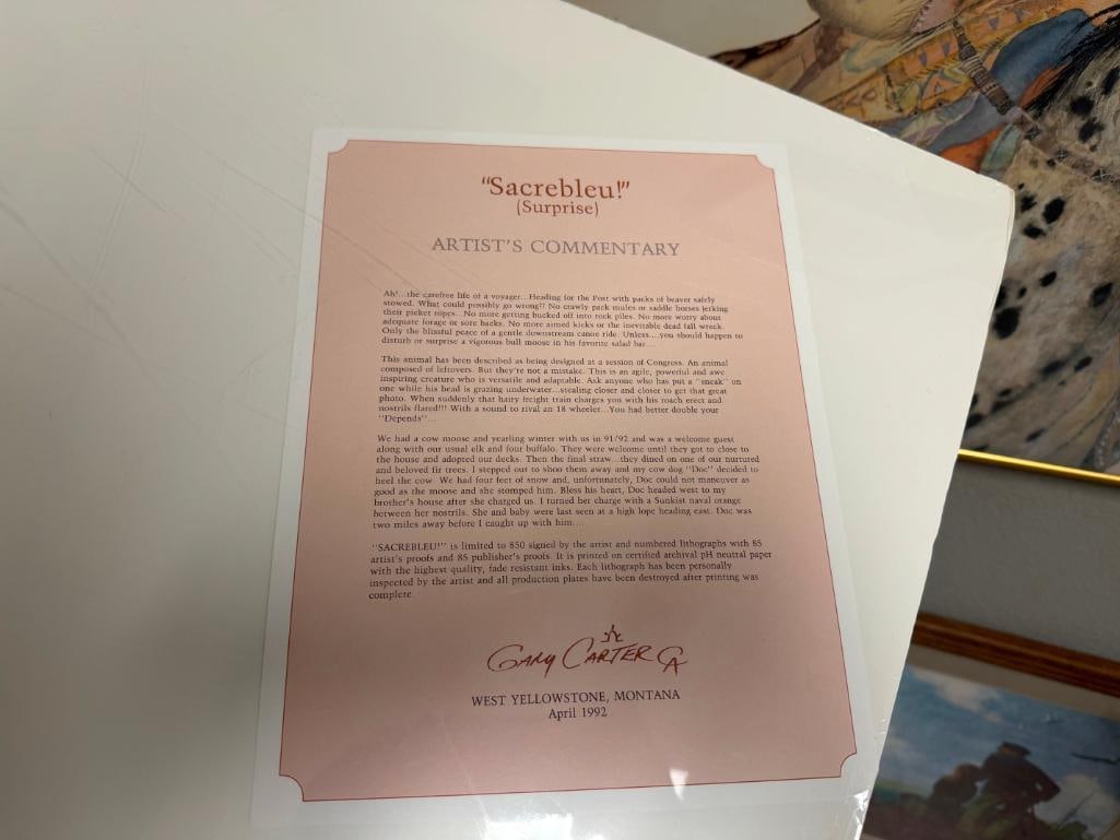 GARY CARTER ARTIST SIGNED AND NUMBERED LIMITED EDITION PRINT " SACREBLEU " / SURPRISE - 13