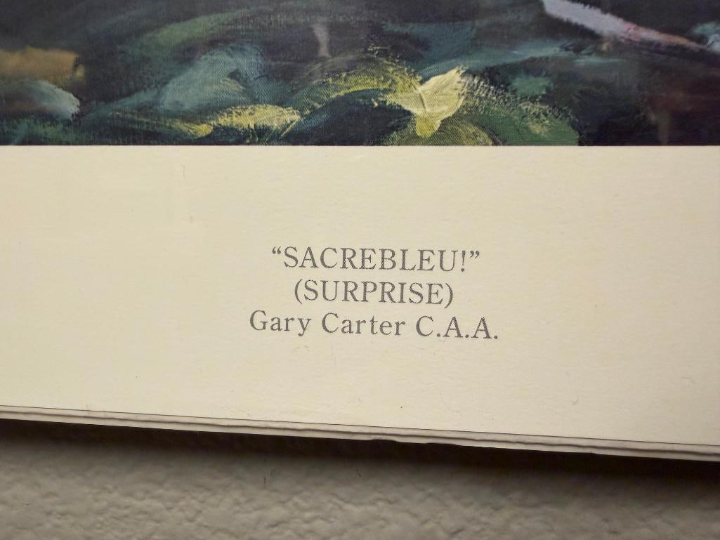 GARY CARTER ARTIST SIGNED AND NUMBERED LIMITED EDITION PRINT " SACREBLEU " / SURPRISE - 6