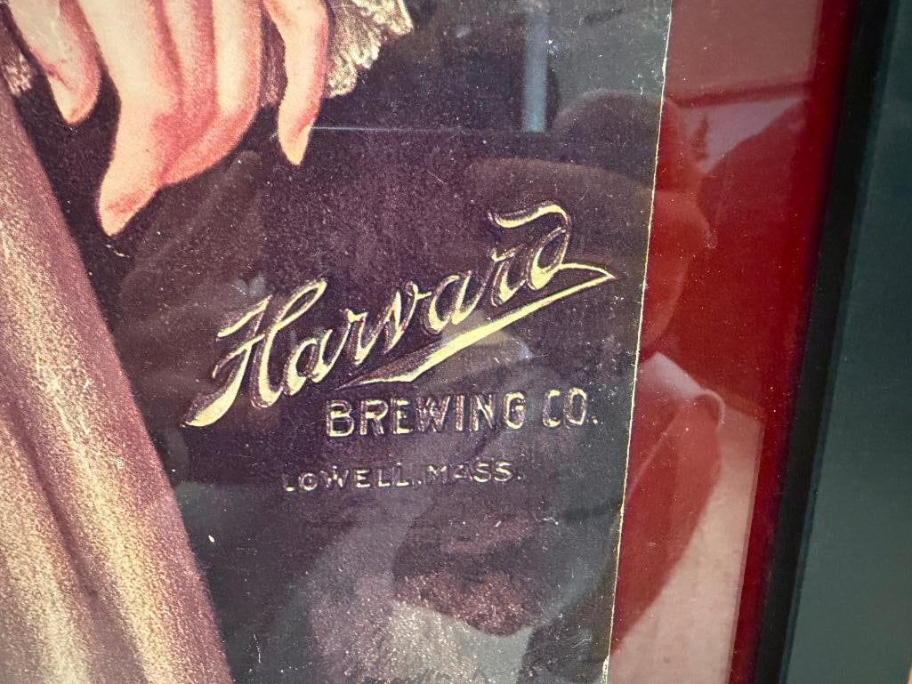 ANTIQUE EARLY 1900'S HARVARD BREWING CO. VICTORIAN WOMAN BEER ADVERTISEMENT POSTER - 10