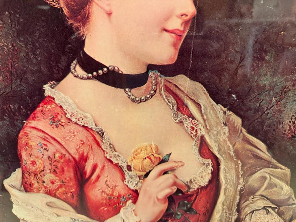 ANTIQUE EARLY 1900'S HARVARD BREWING CO. VICTORIAN WOMAN BEER ADVERTISEMENT POSTER - 12