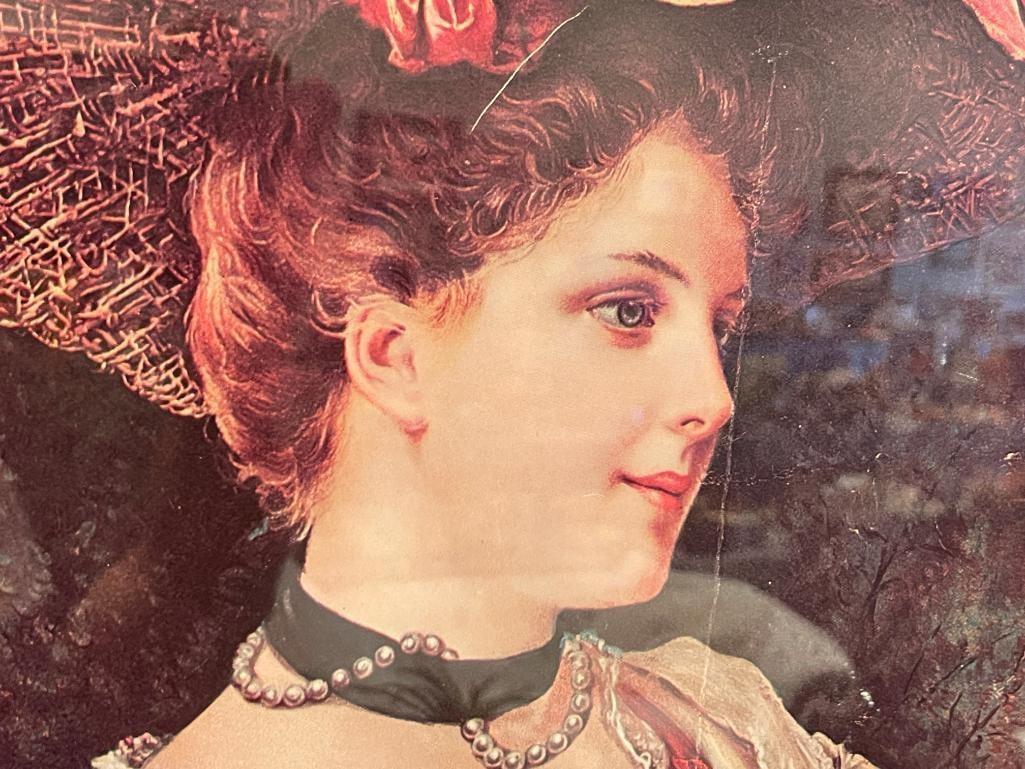ANTIQUE EARLY 1900'S HARVARD BREWING CO. VICTORIAN WOMAN BEER ADVERTISEMENT POSTER - 5