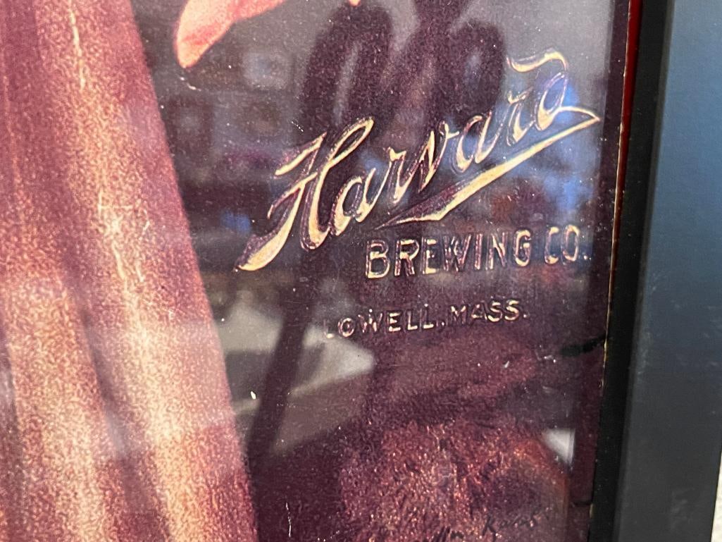 ANTIQUE EARLY 1900'S HARVARD BREWING CO. VICTORIAN WOMAN BEER ADVERTISEMENT POSTER - 8