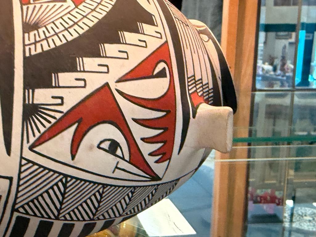 CASA GRANDES ADRIAN ROJAS SOUTHWESTERN MATA ORTIZ POTTERY GEOMETRIC DESIGN FISH VESSEL CHIHUAHUA,... - 3