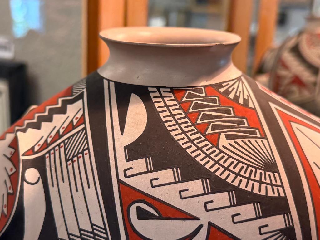 CASA GRANDES ADRIAN ROJAS SOUTHWESTERN MATA ORTIZ POTTERY GEOMETRIC DESIGN FISH VESSEL CHIHUAHUA,... - 6