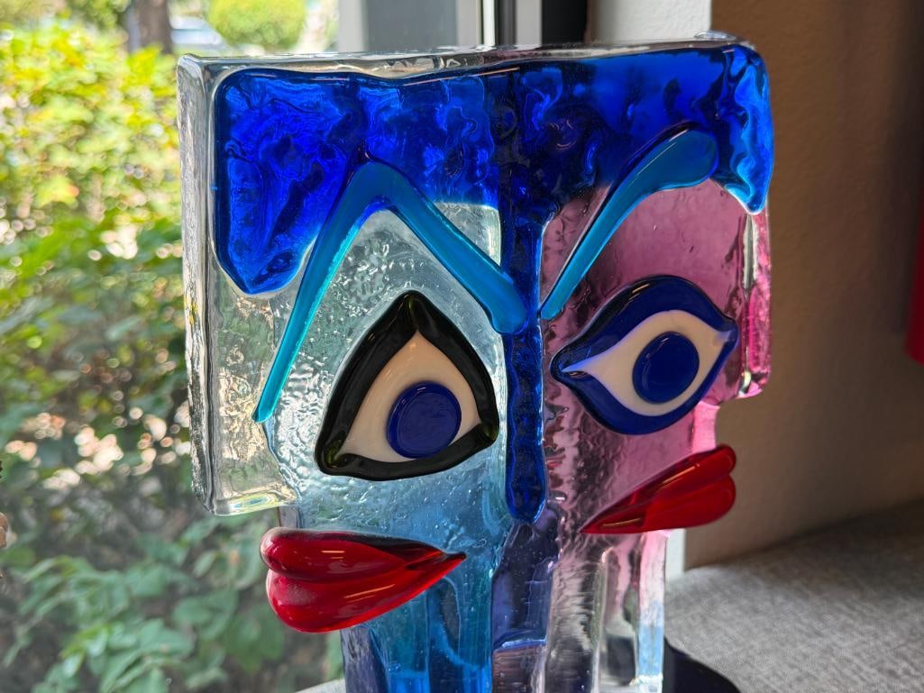 SANDRO FRATTIN MURANO LIMITED EDITION CUBIST / ABSTRACT ART GLASS SCULPTURE STYLED AFTER PICASSO - 3
