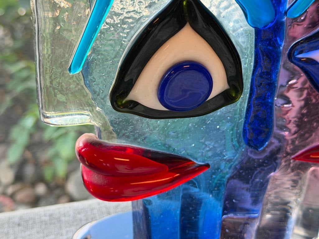 SANDRO FRATTIN MURANO LIMITED EDITION CUBIST / ABSTRACT ART GLASS SCULPTURE STYLED AFTER PICASSO - 4