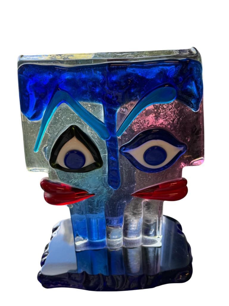 SANDRO FRATTIN MURANO LIMITED EDITION CUBIST / ABSTRACT ART GLASS SCULPTURE STYLED AFTER PICASSO - 6
