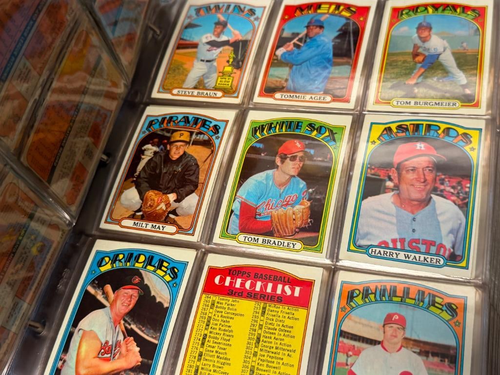 1972 TOPPS BASEBALL CARD SET INCLUDES MANY STARS AND ROOKIE CARDS NEAR COMPLETE - 5