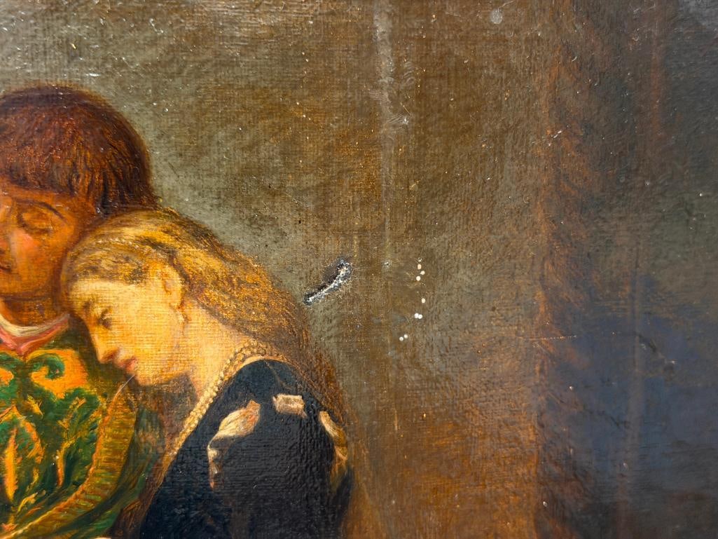 ORIGINAL OIL ON CANVAS PAINTING VISITING THE TOMB OF ROMEO AND JULIET AFTER TRANQUILLO CREMONA - 6