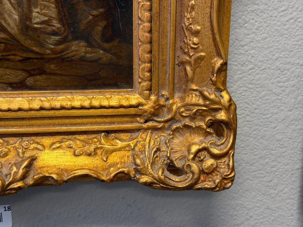 ORIGINAL OIL ON CANVAS PAINTING VISITING THE TOMB OF ROMEO AND JULIET AFTER TRANQUILLO CREMONA - 7