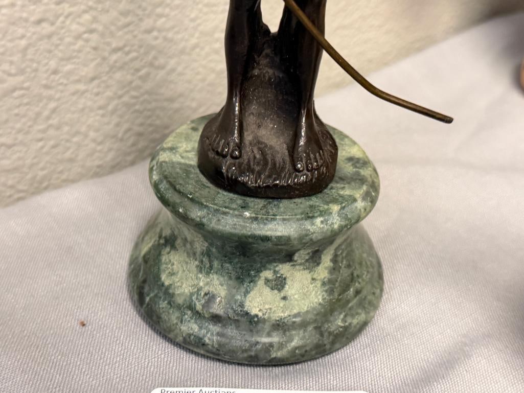 AUGUSTE MOREAU FRENCH ARTIST BRONZE SCULPTURE TITLED JEUNE PECHEUR / YOUNG FISHERMAN - 4