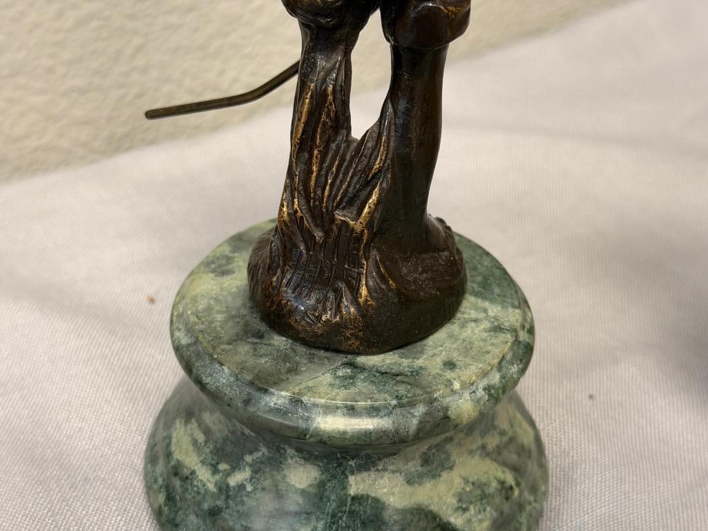 AUGUSTE MOREAU FRENCH ARTIST BRONZE SCULPTURE TITLED JEUNE PECHEUR / YOUNG FISHERMAN - 8