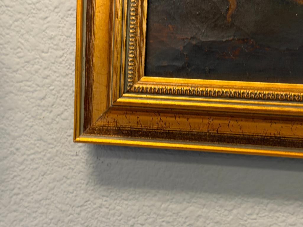 EUGENE PONCET DELPECH 19TH CENTURY ORIGINAL OIL ON CANVAS PAINTING ROMANTIC SCENE DATED 1868 - 9