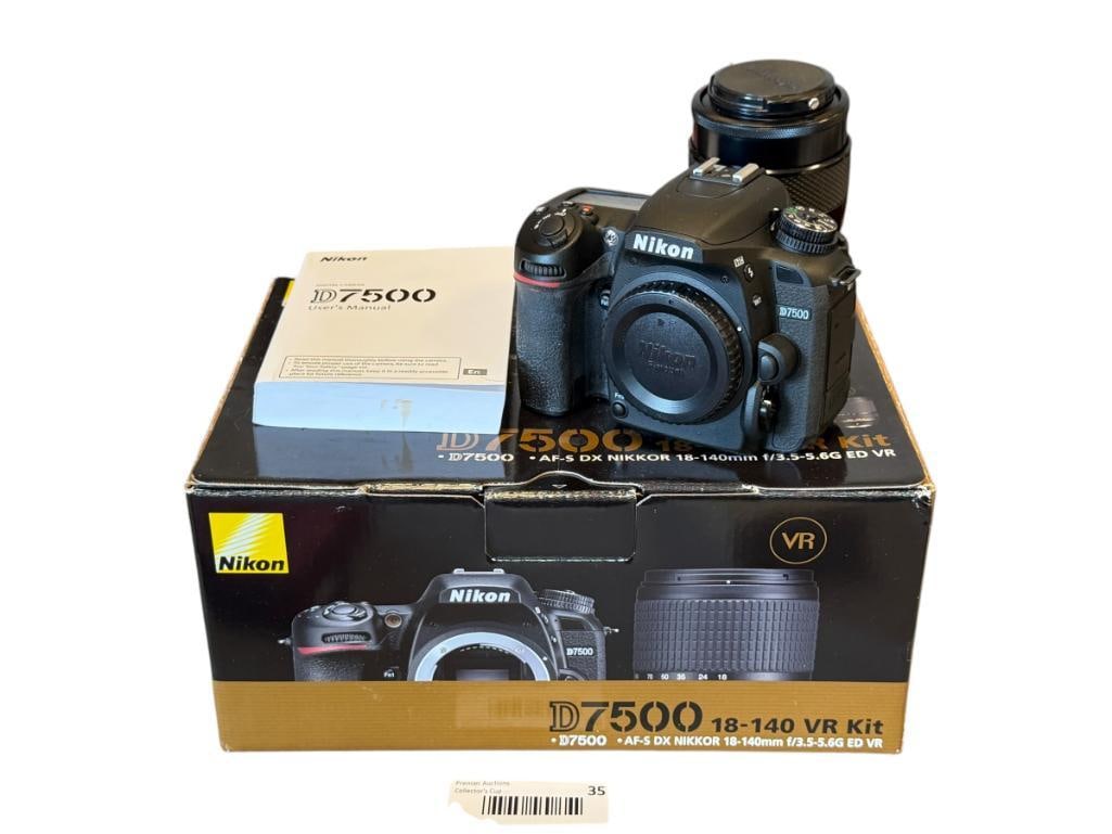 NIKON D7500 VR APS-C DSLR DIGITAL FILM CAMERA 4K UHD WITH VINTAGE NIKKOR - Q 135MM LENS (1 of 9)