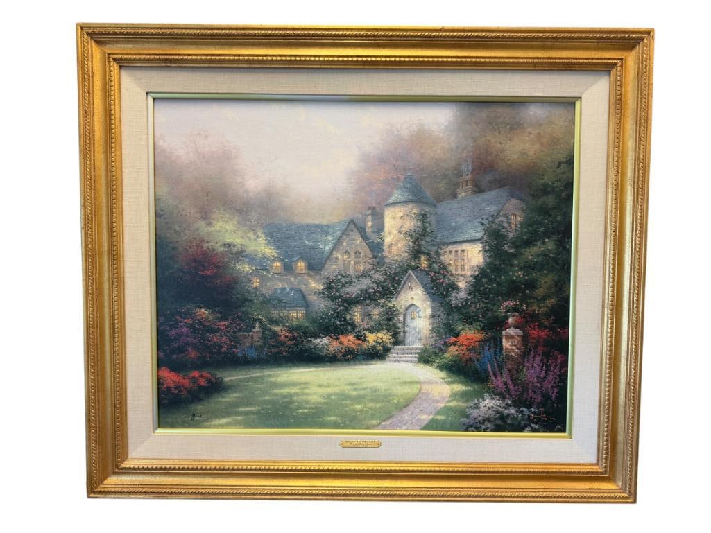 THOMAS KINKADE PAINTER OF LIGHT LIMITED EDITION PRINT ON CANVAS BEYOND AUTUMN GATE (1 of 13)