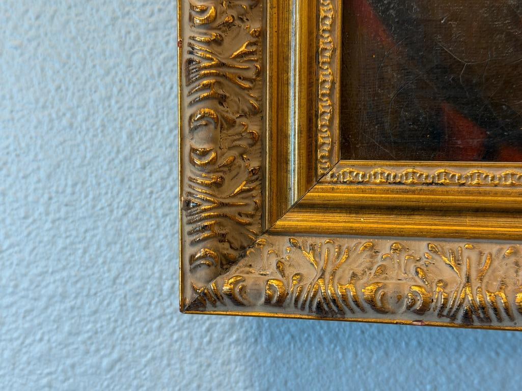 18TH CENTURY ANTIQUE EUROPEAN ORIGINAL OIL ON CANVAS PAINTING PORTRAIT OF A YOUNG GIRL - 6