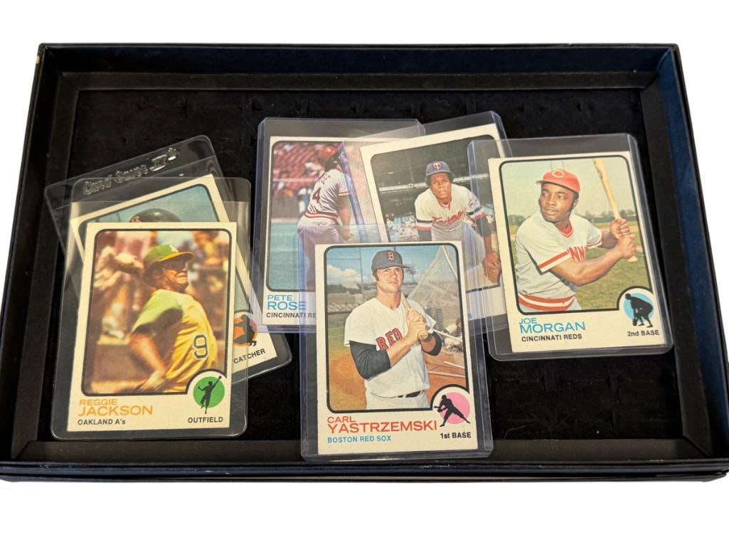 1973 TOPPS HALL OF FAMER BASEBALL CARDS REGGIEJACKSON, ROD CAREW, CARL YASTRZEMSKI, JOE MORGAN (1 of 10)