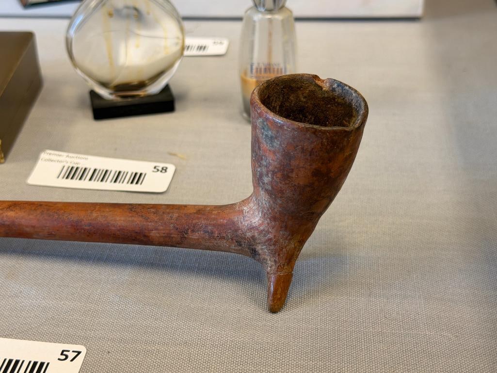 ANTIQUE TERRACOTTA SMOKING PIPE - 2