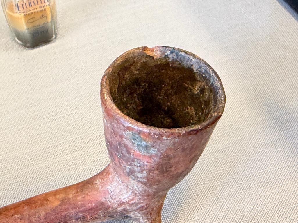 ANTIQUE TERRACOTTA SMOKING PIPE - 3