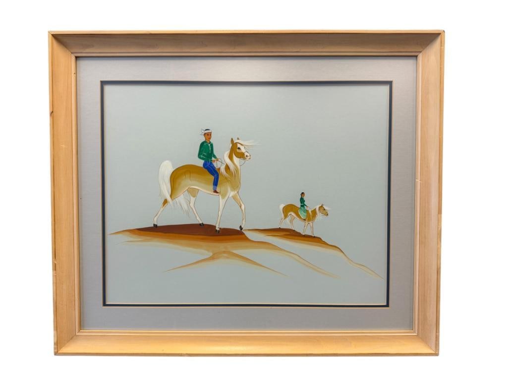 ORIGINAL GOUACHE PAINTING ON PAPER IN THE STYLE OF HARRISON BEGAY (1 of 7)