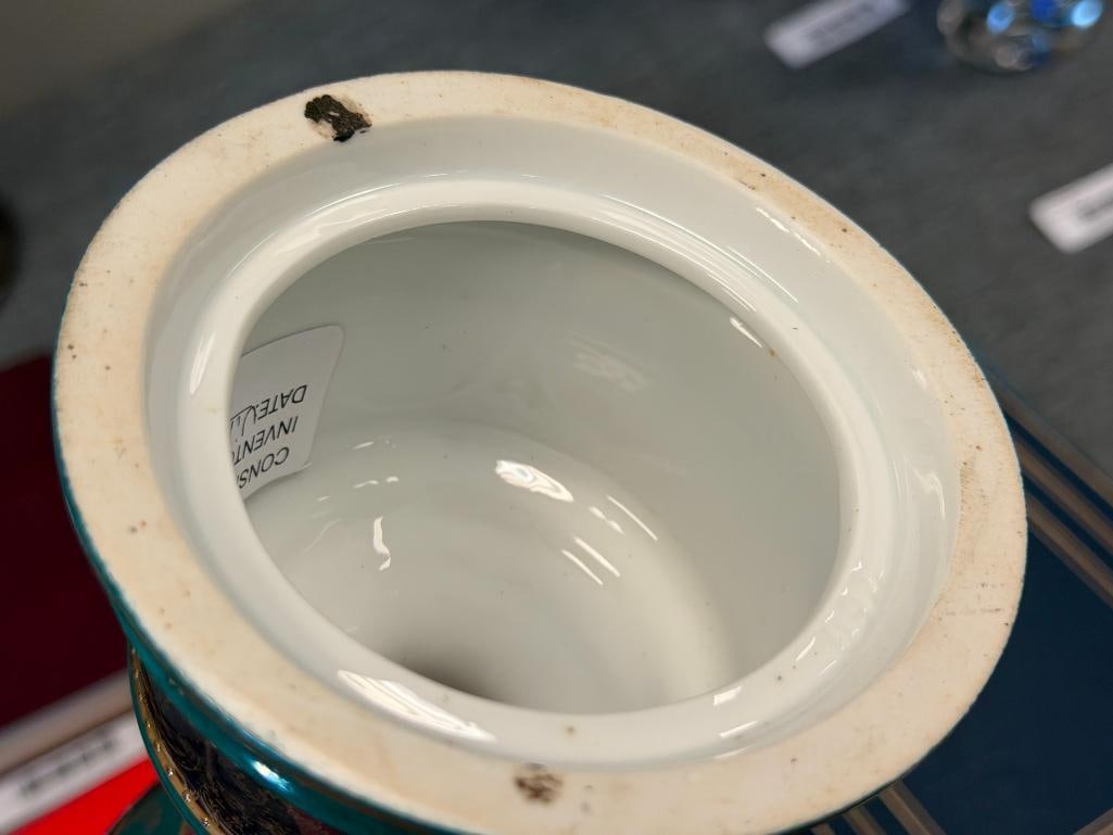ANTIQUE AUSTRIAN ROYAL VIENNA PORCELAIN SCENIC ART DECO LIDDED URN - 8