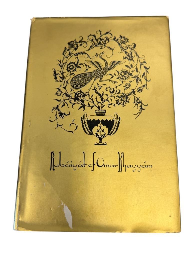 1930'S THE RUBAIYAT OF OMAR KHAYYAM BOOK ILLUSTRATED WITH TIPPED-IN COLOR PLATES BY WILLY POGANY: PUBLISHED BY THOMAS Y. CROWELL CO, N.Y., A COLLECTION OF 11TH CENTURY PERSIAN QUATRAINS TRANSLATED INTO ENGLISH BY EDWARD FITZGERALD, ILLUSTRATED BY HUNGARIAN ARTIST WILLY POGANY, WITH GOLD DUST