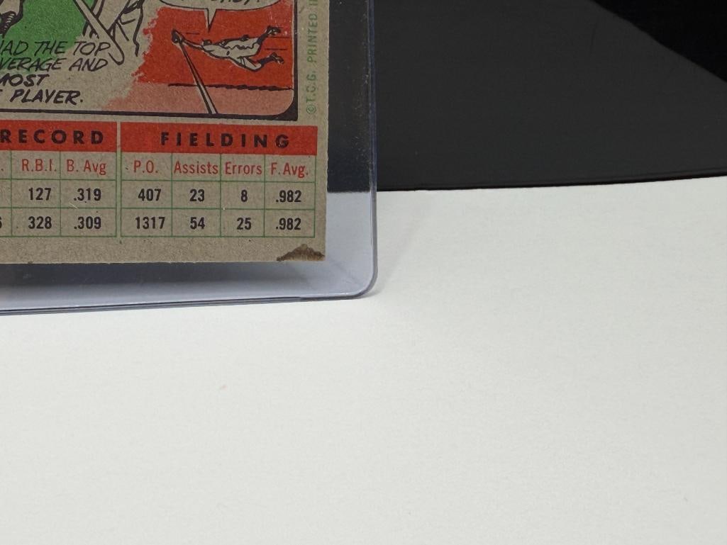 1956 TOPPS #130 WILLIE MAYS BASEBALL CARD GRAY BACK - 10