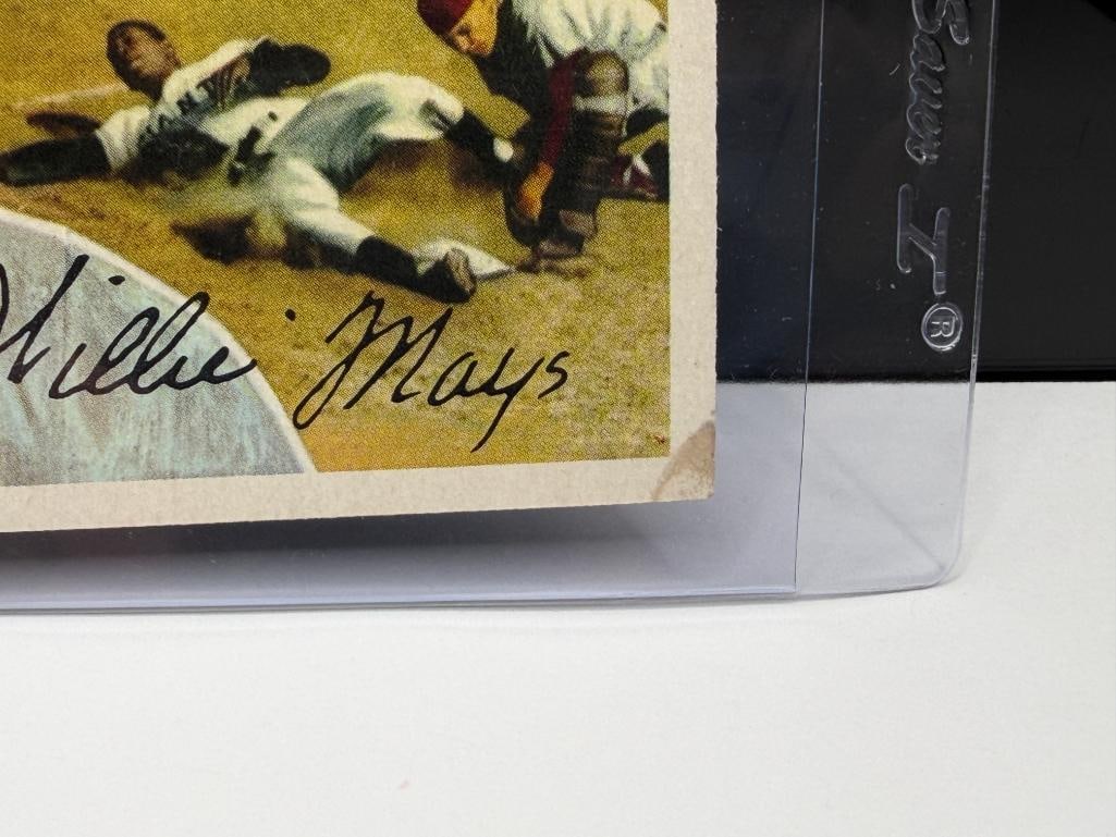 1956 TOPPS #130 WILLIE MAYS BASEBALL CARD GRAY BACK - 4