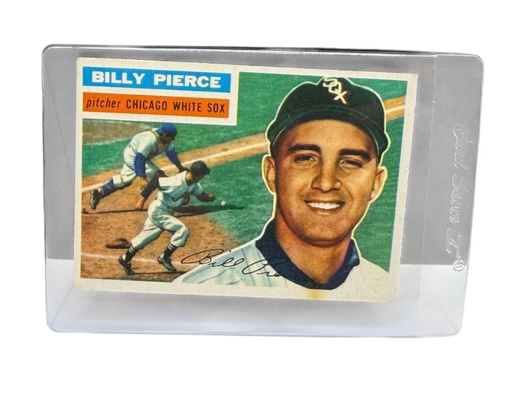 1956 TOPPS # 160 BILLY PIERCE BASEBALL CARD GRAY BACK: WALTER WILLIAM PIERCE, CHICAGO WHITE SOX, RARE CARD, SEE PHOTOS FOR CONDITION, FROM THE ESTATE OF A LOCAL RENO, NV DOCTOR AT RENOWN WHO RAN BIG LEAGUE SPORTS MEDICINE BASEBALL CAMP FOR NEARLY 20