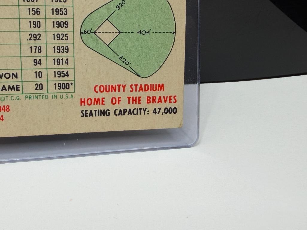 1956 TOPPS #95 MILWAUKEE BRAVES TEAM BASEBALL CARD WHITE BACK - 10