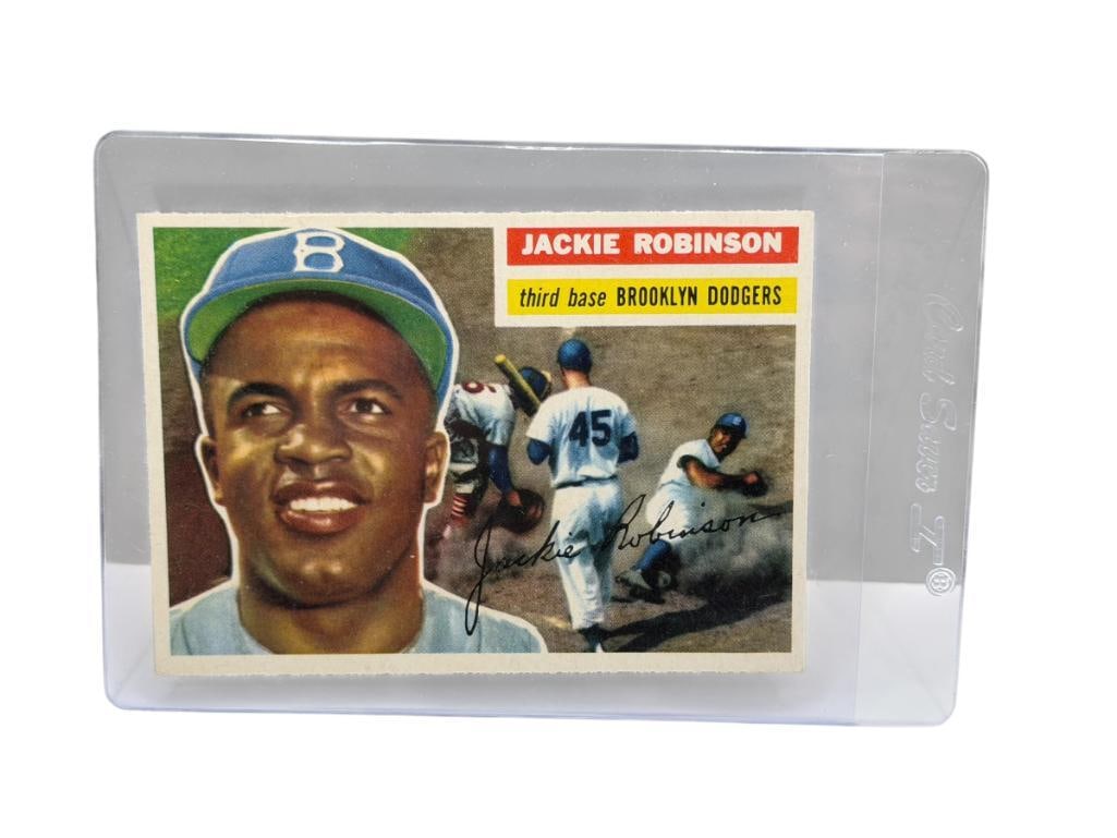 1956 TOPPS #30 JACKIE ROBINSON BASEBALL CARD GRAY BACK (1 of 11)